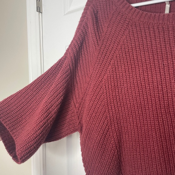 Free People maroon cropped sweater - Picture 3 of 5